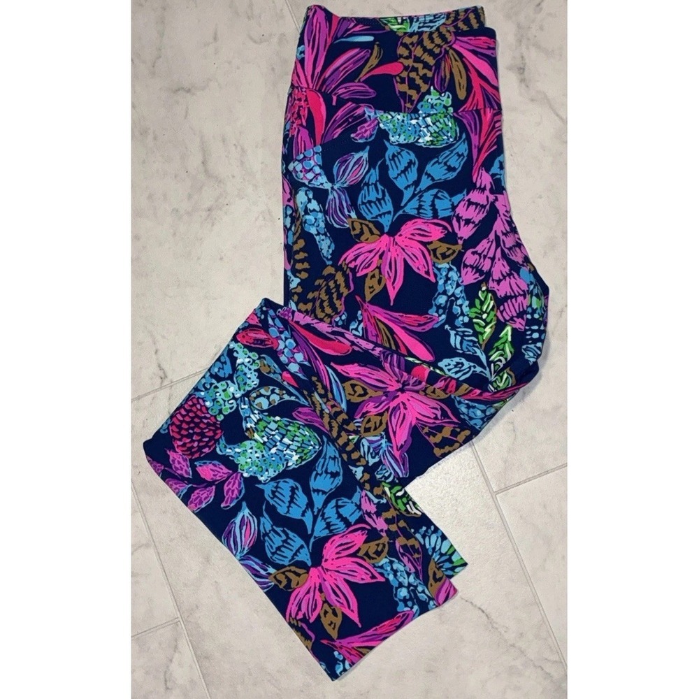 Lilly Pulitzer Luxletic 28" Corso Pant Aegean Navy Calypso Coast Golf $148 NWT - Picture 8 of 16